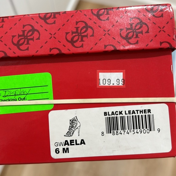 GUESS Aela Cutout Leather Heels Black W6 - Picture 9 of 9